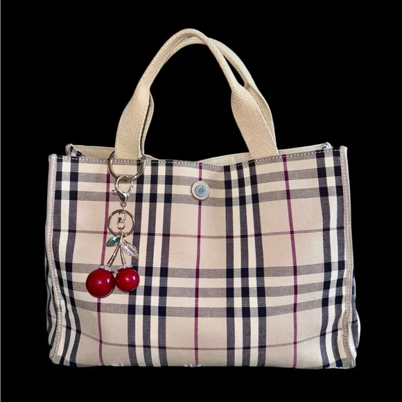 Burberry beige house check canvas handbag - Picture 1 of 11